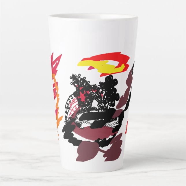Caneca De Café Latte Raposa selvagem de outono (Frente)