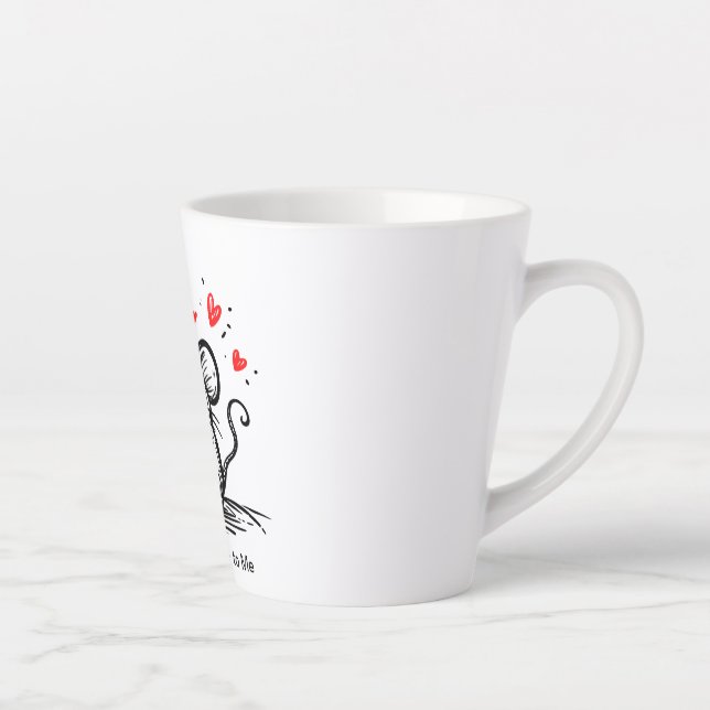 Caneca De Café Latte Rato do Amor Clichê (Direita)