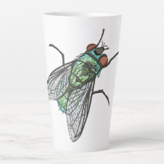 Caneca De Café Latte Realistic Green Bottle house Fly   