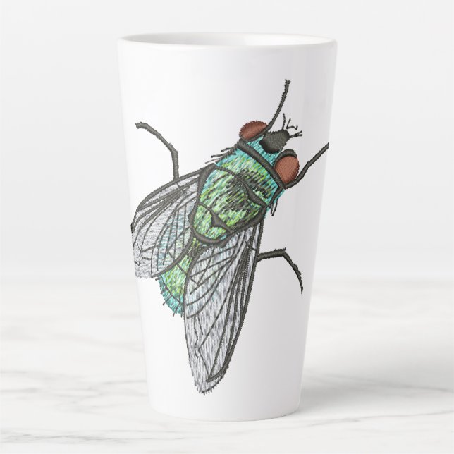 Caneca De Café Latte Realistic Green Bottle house Fly    (Frente)