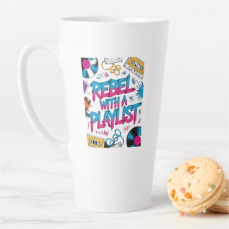Caneca De Café Latte Rebelde Com Uma Playlist – Amante Da Música Retrô
