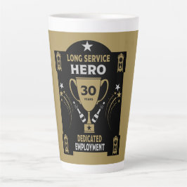 Caneca De Café Latte Reconhecimento do Serviço de Emprego Longo 30 anos