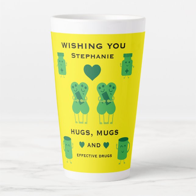 Caneca De Café Latte Recuperação Hospitalar Personalizável (Frente)