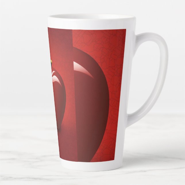 Caneca De Café Latte Red Apple Logo Mug | Cute Fruit Apple Icon | Minim (Direita)