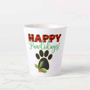 Caneca De Café Latte Red Buffalo Xadrez Paw Imprimir Natal