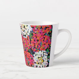 Caneca De Café Latte  Red Crystal Floral Blooms