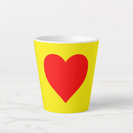 Caneca De Café Latte Red Heart Pop Art