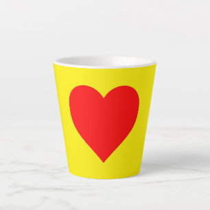 Caneca De Café Latte Red Heart Pop Art