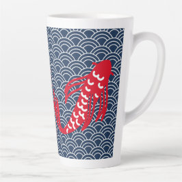 Caneca De Café Latte Red Koi Fish