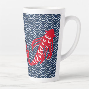 Caneca De Café Latte Red Koi Fish