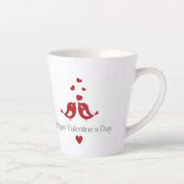 Caneca De Café Latte Red Love Birds Valentine's Mug – Classic Romantic 