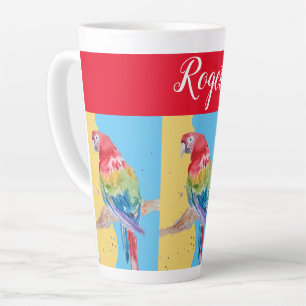 Caneca De Café Latte Red Macaw Pinting Mens Art Mug
