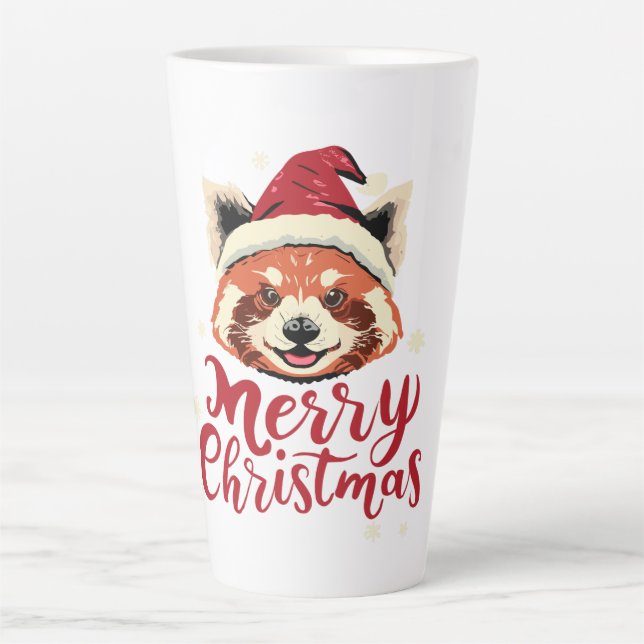 Caneca De Café Latte Red Panda Felry Natal (Frente)