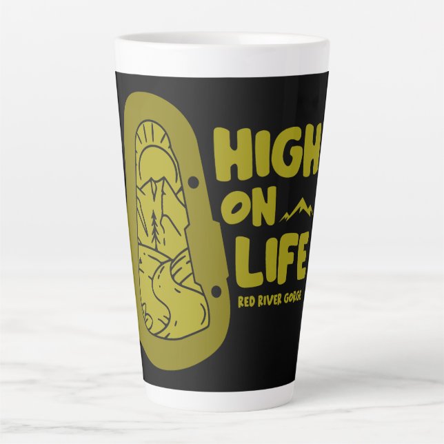 Caneca De Café Latte Red River Gorge Alpinismo EUA (Frente)