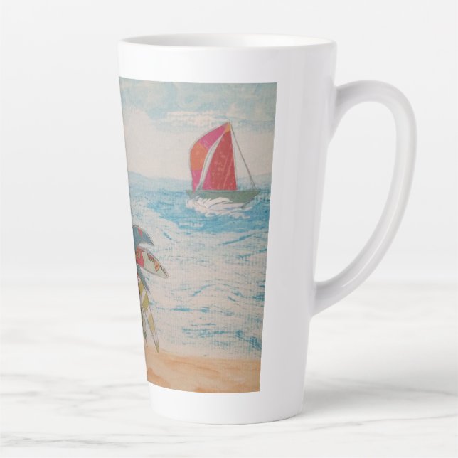 Caneca De Café Latte Red Sails Latte Mug (Direita)