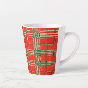 Caneca De Café Latte RED SCOTT TARTAN Latte Mug