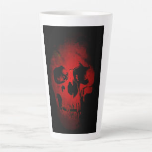 Caneca De Café Latte Red Skeleton Fantasy Art Heavy Metal