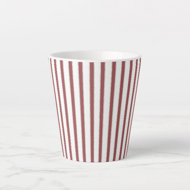 Caneca De Café Latte Red White Stripes Christmas (Frente)