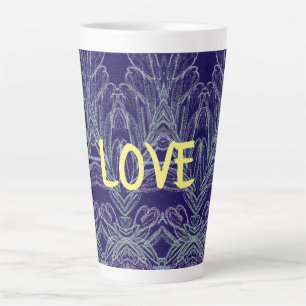 Caneca De Café Latte Redemoinhos Suaves Amor (Roxo)