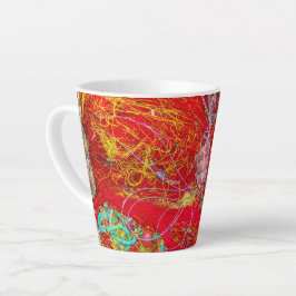 Caneca De Café Latte Redes de pesca coloridas