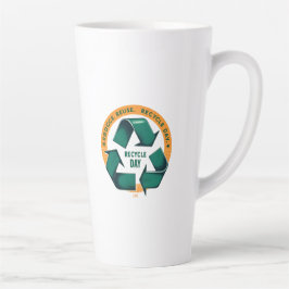 Caneca De Café Latte Reduce Reuse Recycle Eco Tee