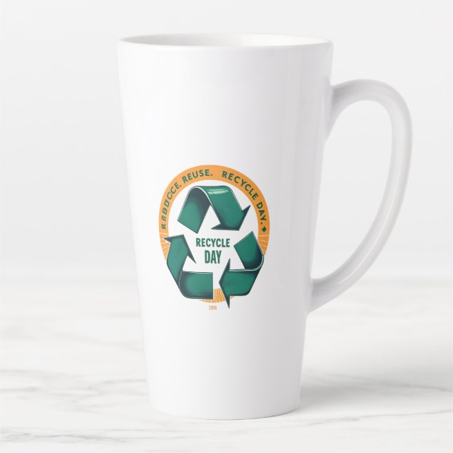 Caneca De Café Latte Reduce Reuse Recycle Eco Tee (Direita)