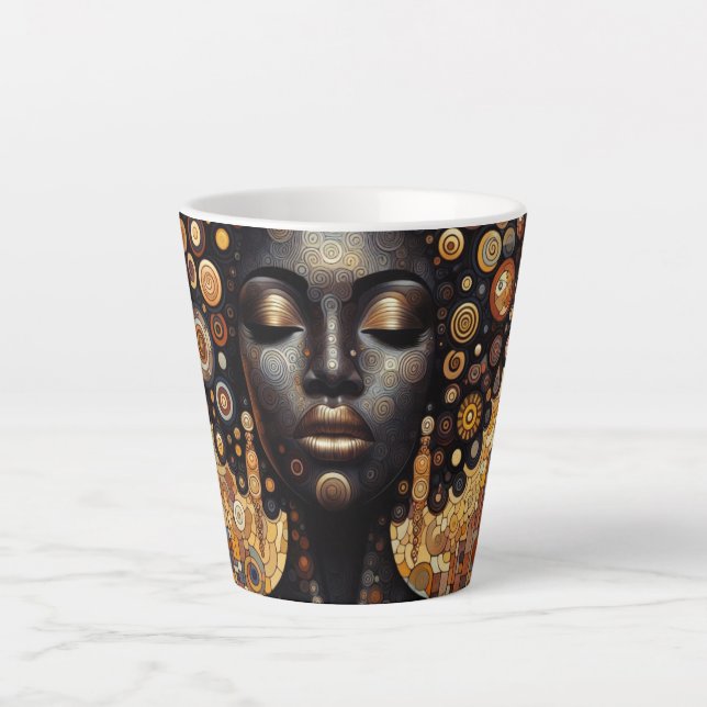 Caneca De Café Latte "Reflexão Serena" Latte Mug (Frente)