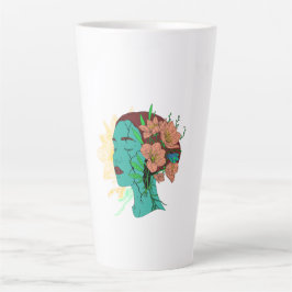 Caneca De Café Latte Reflexões no Trabalho de arte