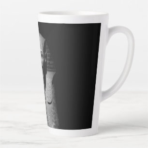 Caneca De Café Latte Rei faraó preto e branco