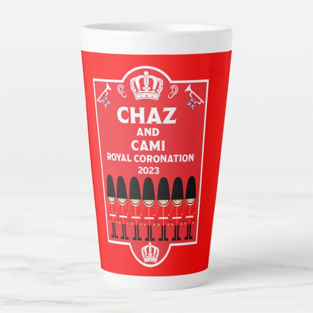 Caneca De Café Latte Rei Real Britânico Charles III (Frente)