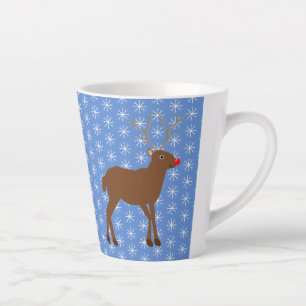 Caneca De Café Latte Reinado de Natal bonito com Nariz Vermelho