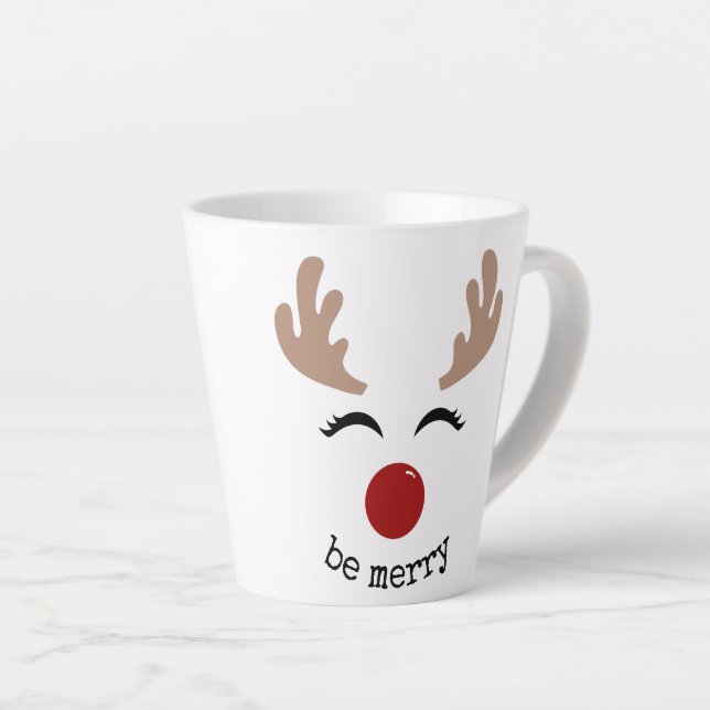 CANECA DE CAFÉ LATTE REINDEER BE FELIZ LATTE MUG (Ângulo direito)