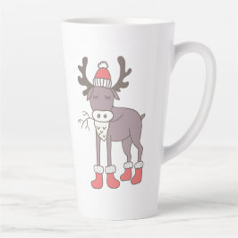 Caneca De Café Latte Reindeer De Inverno Latte Mug