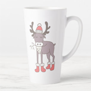 Caneca De Café Latte Reindeer De Inverno Latte Mug