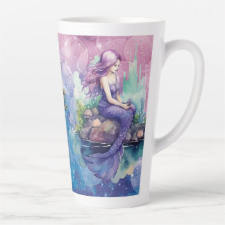 Caneca De Café Latte Reino das Sereias (diário correspondente disponíve