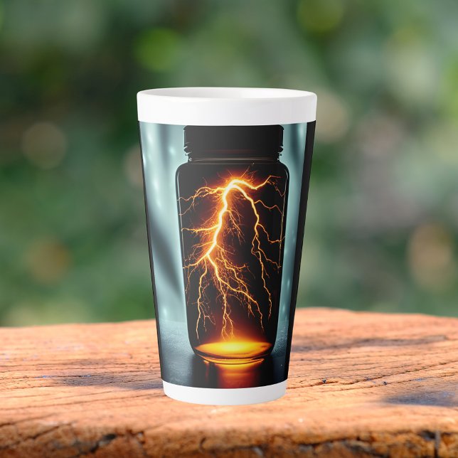 Caneca De Café Latte Relâmpago Em Uma Garrafa Digital (Criador carregado)