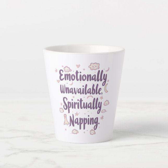 Caneca De Café Latte Relatable Self Care and Tired Quote (Frente)