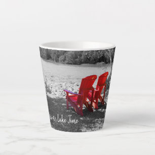 Caneca De Café Latte Relaxe, você está no Lago Time