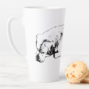 Caneca De Café Latte Relógio da Manhã, coração fácil