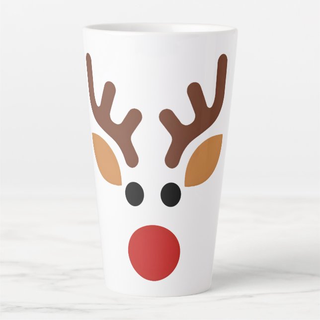 Caneca De Café Latte Rena Minimalista Rudolph (Frente)