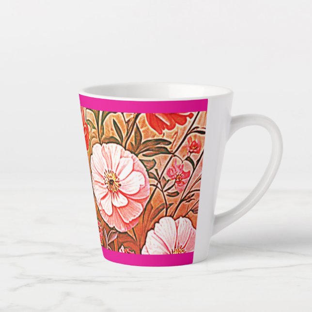Caneca De Café Latte Renaissance Floral Mug (Direita)