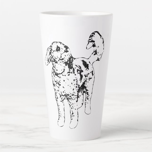 Caneca De Café Latte Renderização de Tinta Suave (Frente)