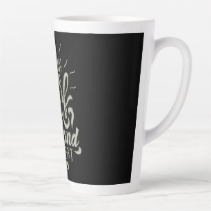 Caneca De Café Latte Repetição da Areia do Surf Sun