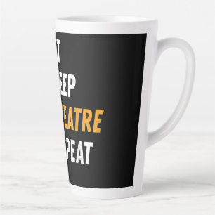 Caneca De Café Latte Repetir o teatro do sono - Gráfico musical engra