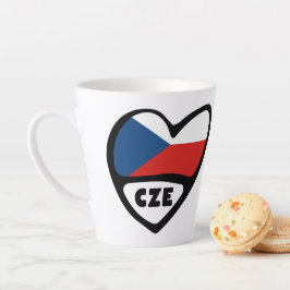 Caneca De Café Latte República Checa Código do país Flag Heart, CZE