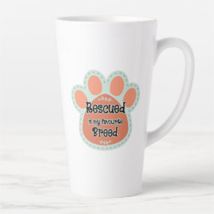 Caneca De Café Latte Resgatado É Minha Raça Favorita Impressão de Pata