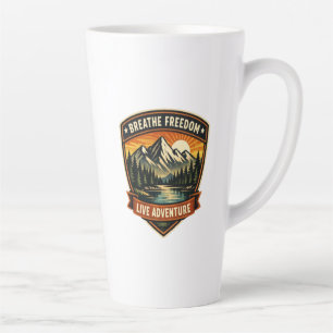 Caneca De Café Latte Respire a liberdade, viva a aventura