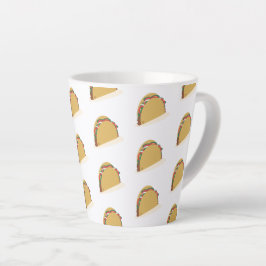 Caneca De Café Latte Restaurante de Comida de Casca de Taco Isométrico