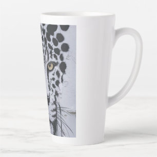 Caneca De Café Latte Retrato Artístico de Leopardo em Capuz de Animais