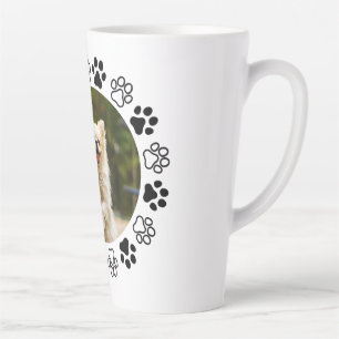 Caneca De Café Latte Retrato canino comumizável para cães